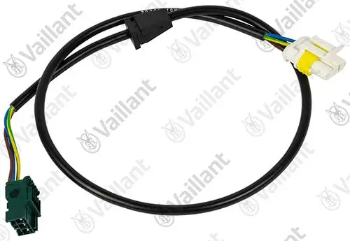 Kabel mit mehreren Drähten und Steckverbindern, hergestellt von Vaillant, zur Verbindung von Heizgeräten oder ähnlichen Anwendungen.